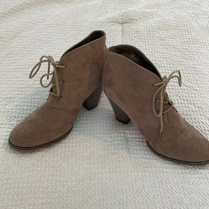 Tan ultra suede booties